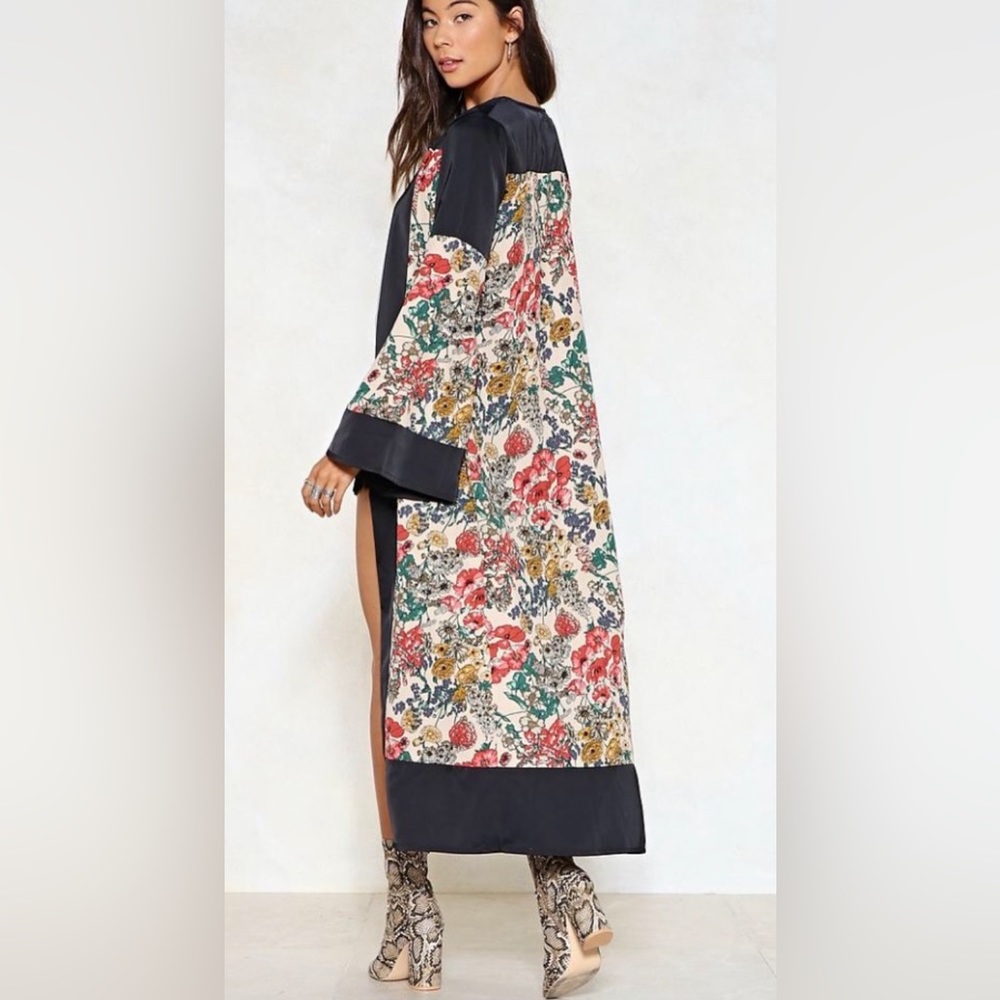 Floral Print Longline Kimono